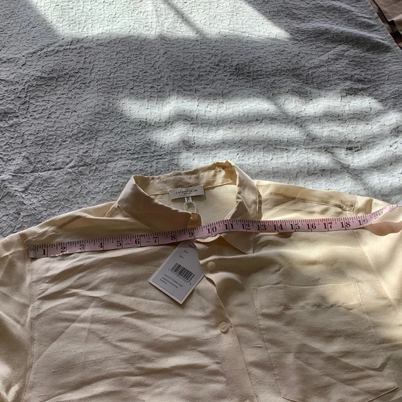 Lafayette 148 New York Cream Button Down Shirt - Picture 10 of 13